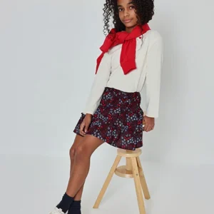 falda estampada flores volantes chica Boboli