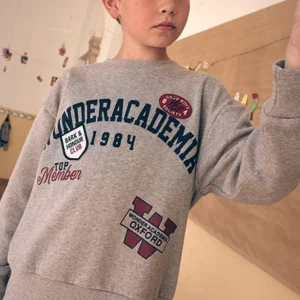 sudadera universitaria gris chico Boboli
