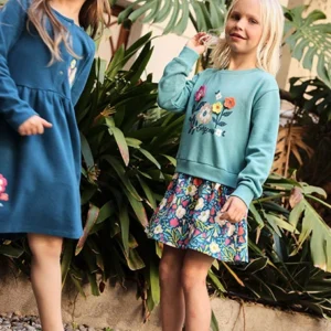 Vestido combinado falda flores niña boboli